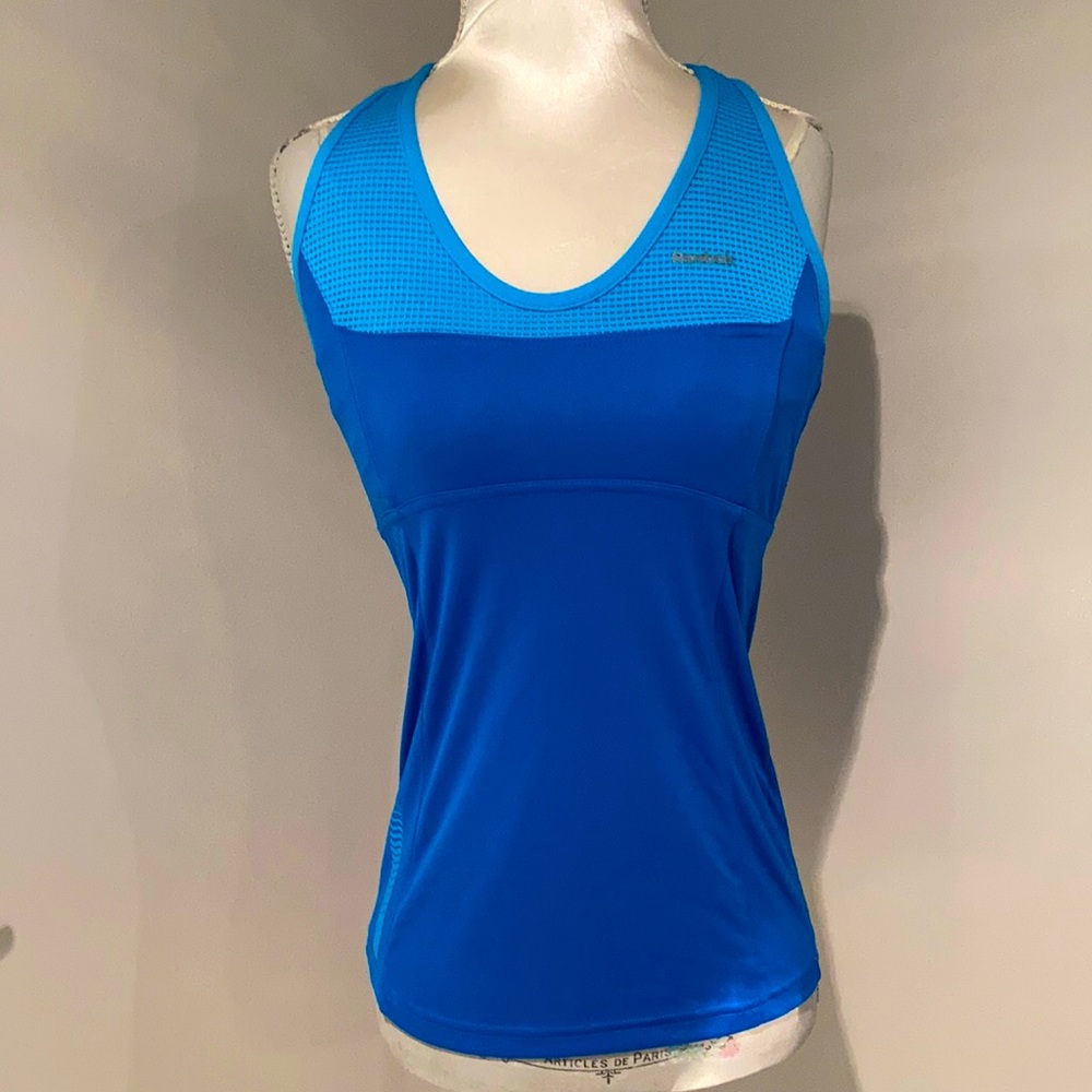 REEBOK blue racer back tank top blue Xs